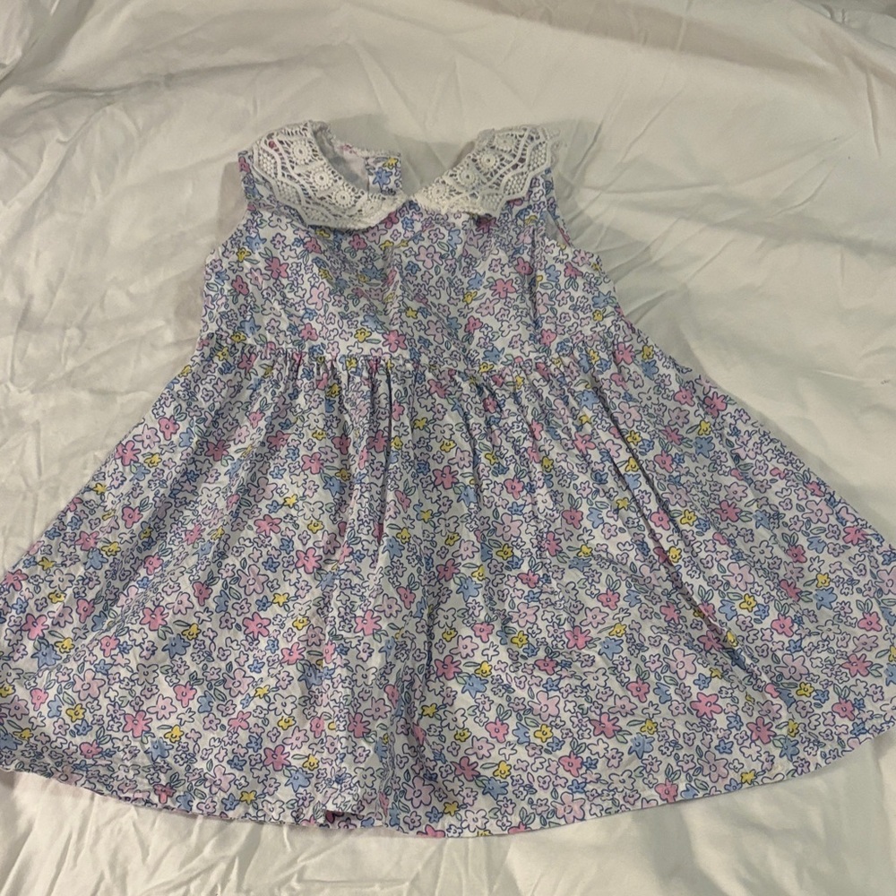 Floral Lace Collar Kids Casual Dress